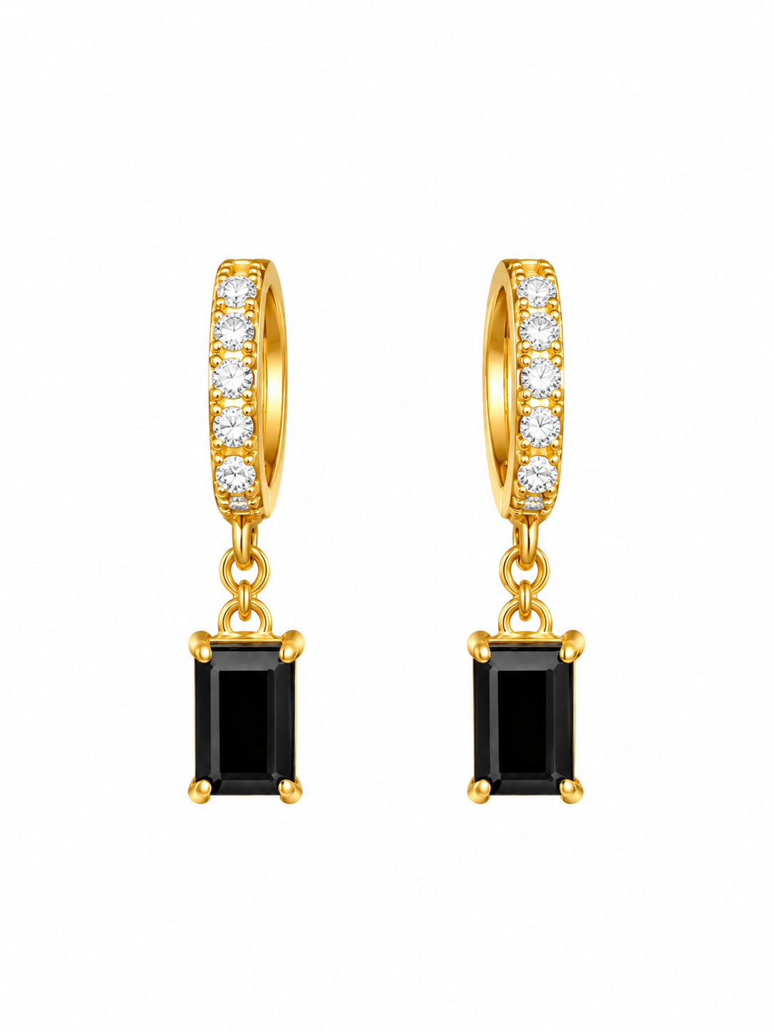 Boucles d'oreilles en acier inoxydable "ALICIA BLACK"