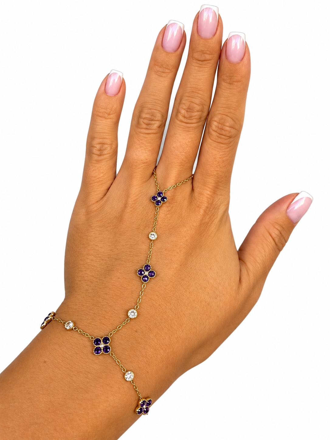 Chaîne de main en acier inoxydable "ALYA DARK PURPLE"
