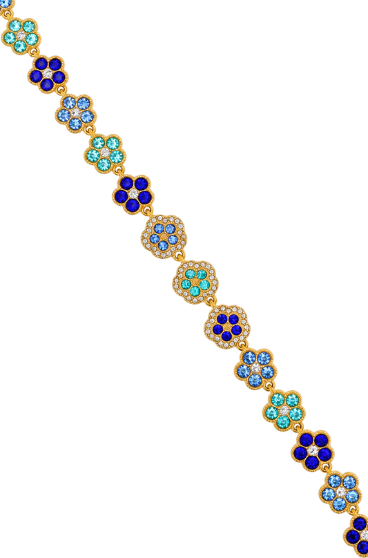 Bracelet en acier inoxydable "FLORA BLUE"