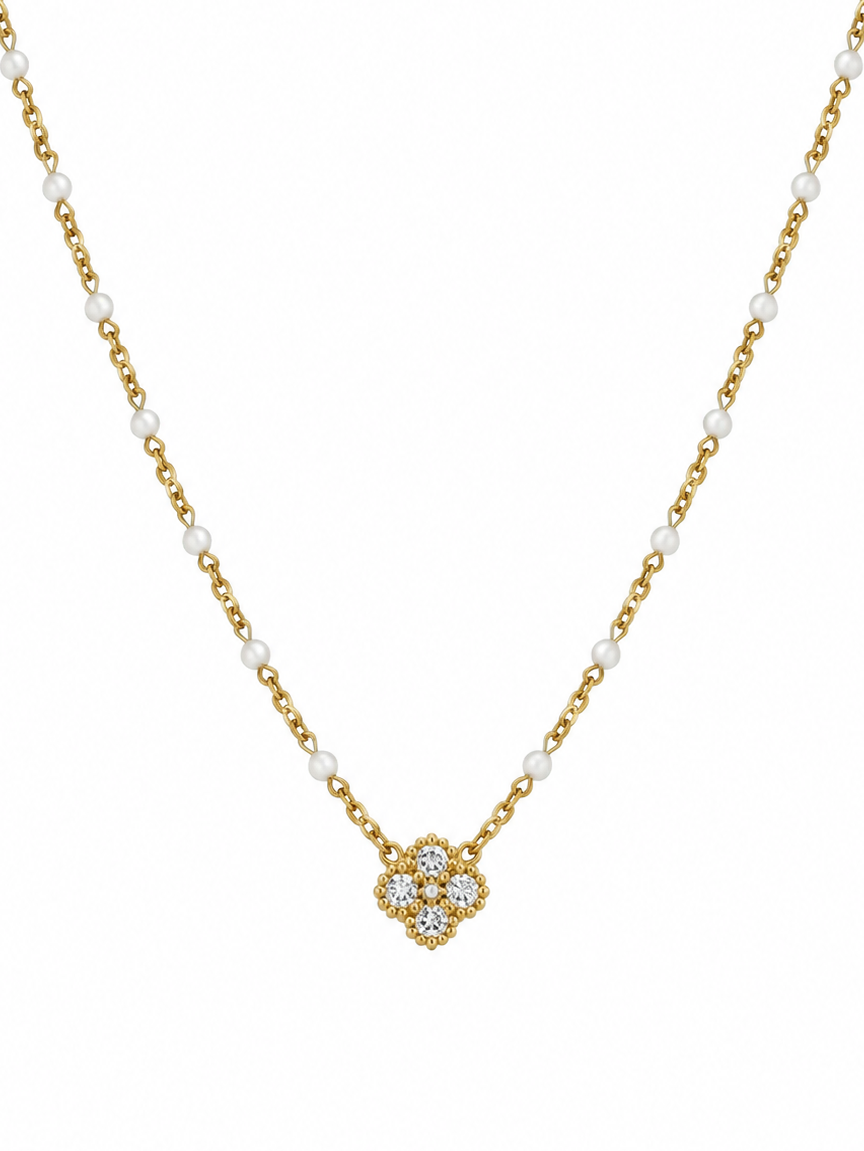 Collier en acier inoxydable "LORIE WHITE"